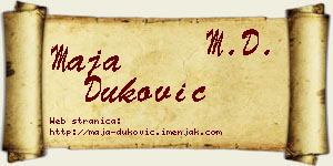 Maja Duković vizit kartica